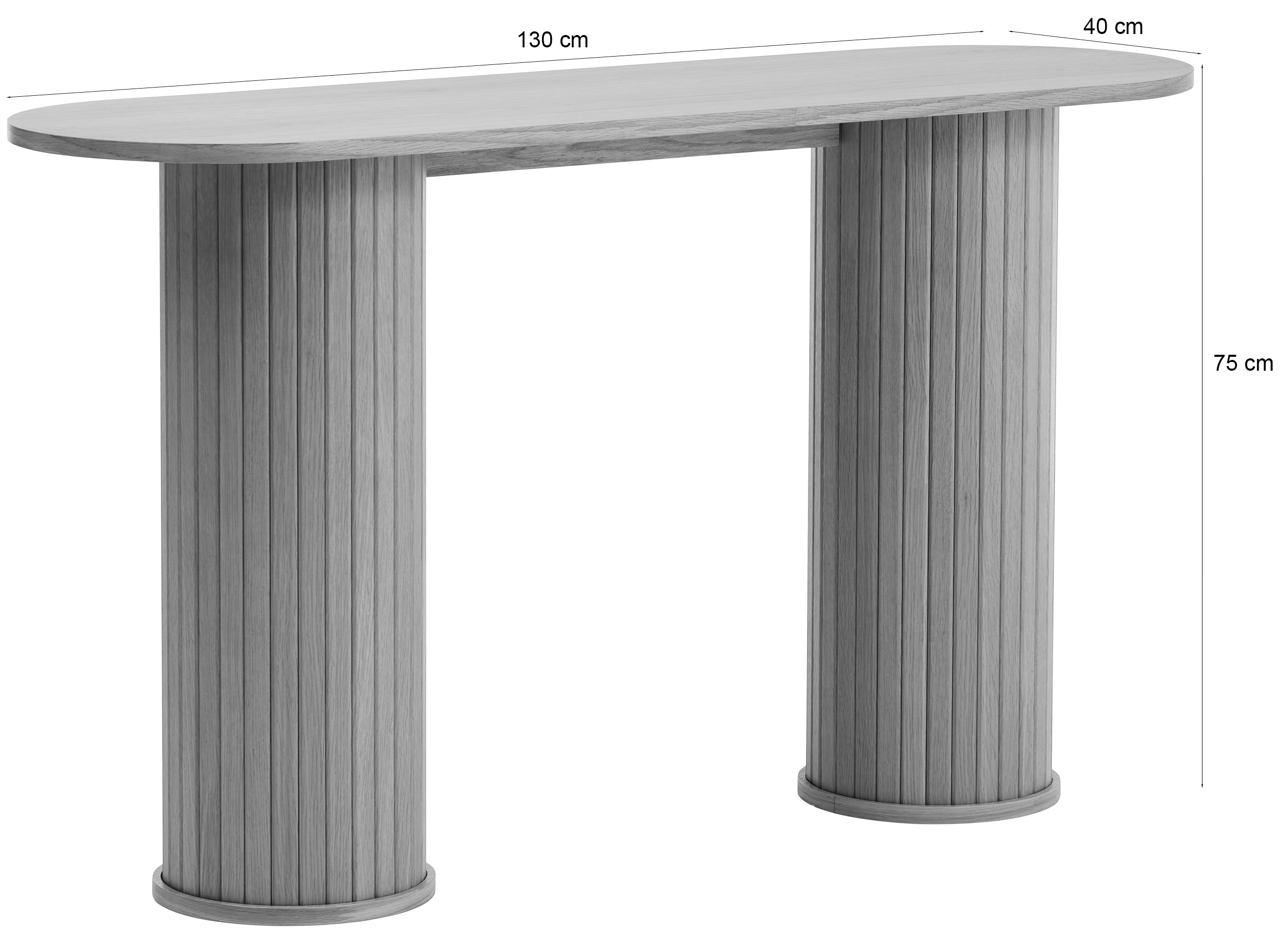 Gativel Konsole 130 cm Lamellen Eiche Schwarz