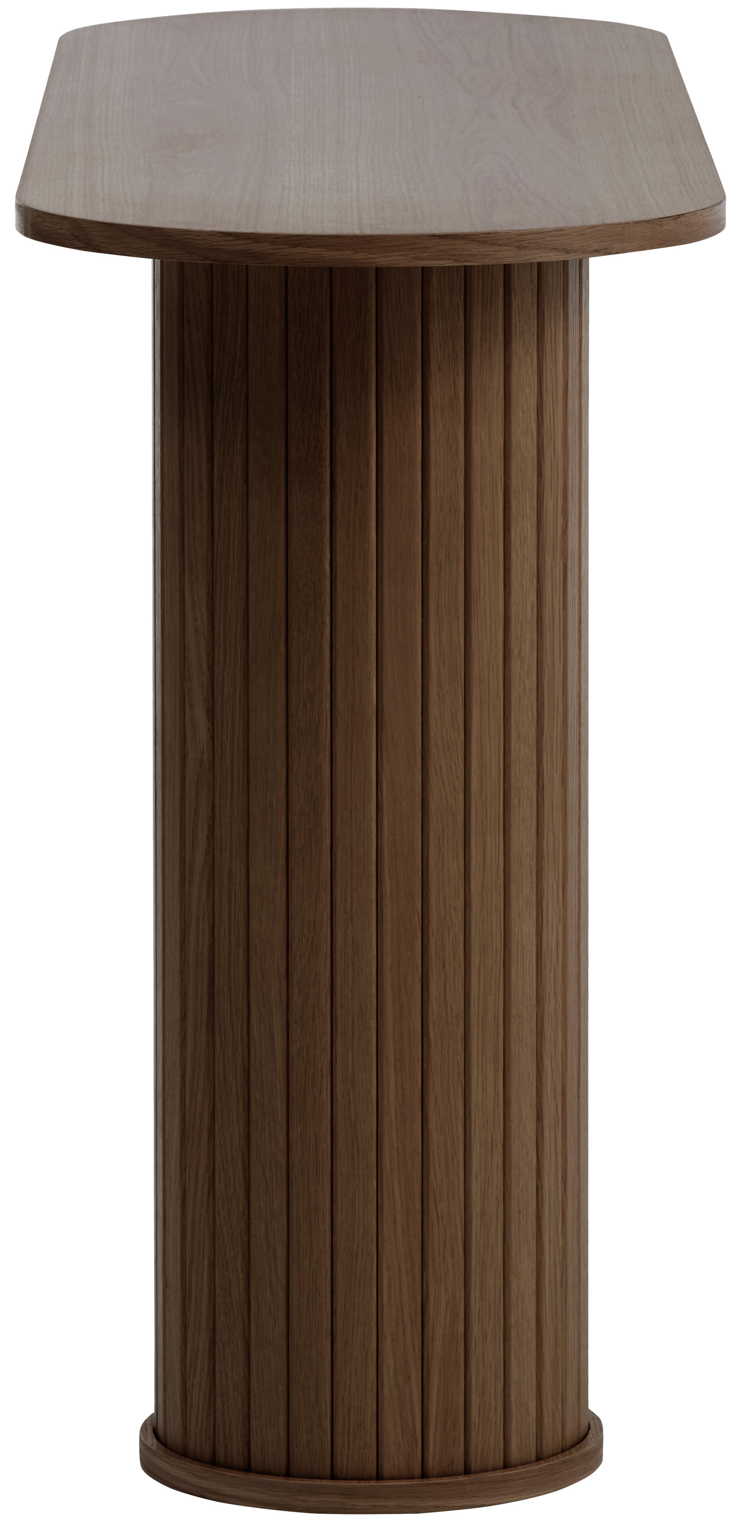 Gativel-Konsole 130 cm, Lamellen, gebrannter Eichenholzton