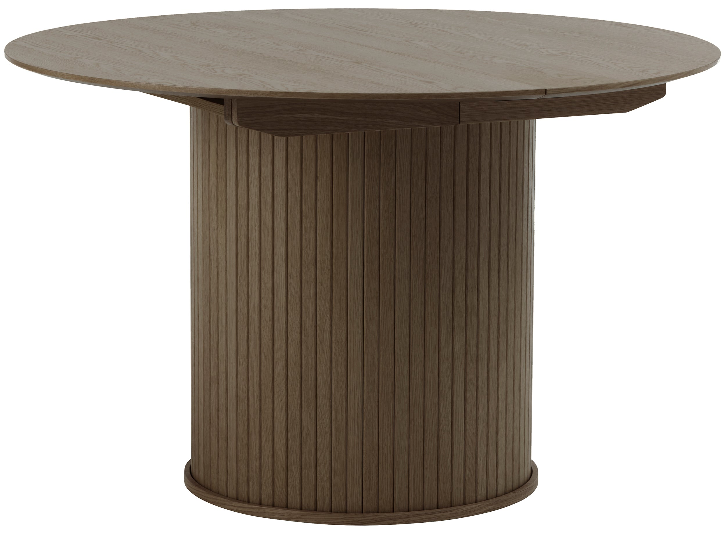 Ausziehbarer Tisch Gativel 120-167 cm Lamellen in gebranntem Eichenholz