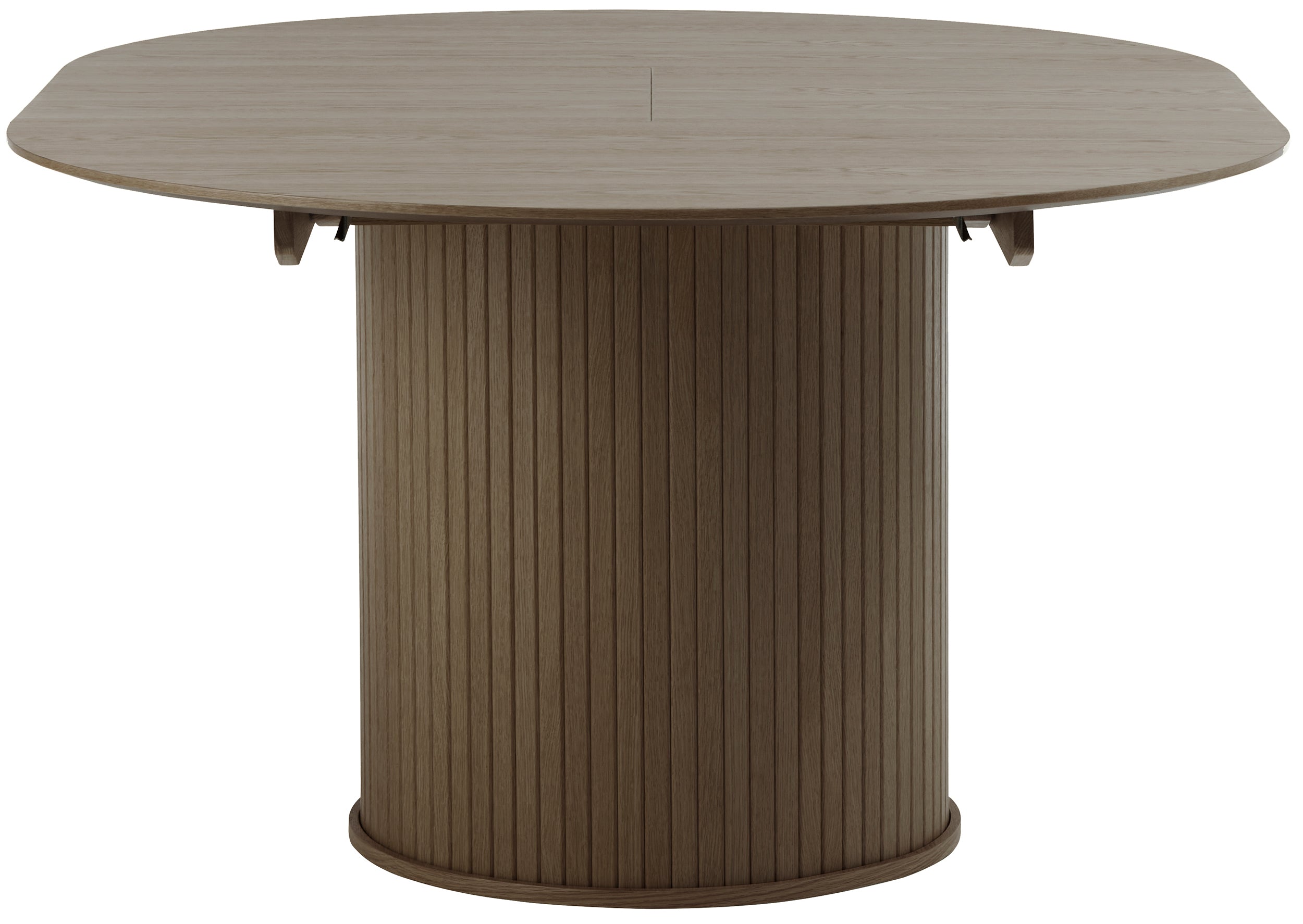 Ausziehbarer Tisch Gativel 120-167 cm Lamellen in gebranntem Eichenholz