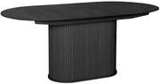 Ausziehbarer Tisch Gativel 180-230x95 cm Lamellen Eiche Schwarz