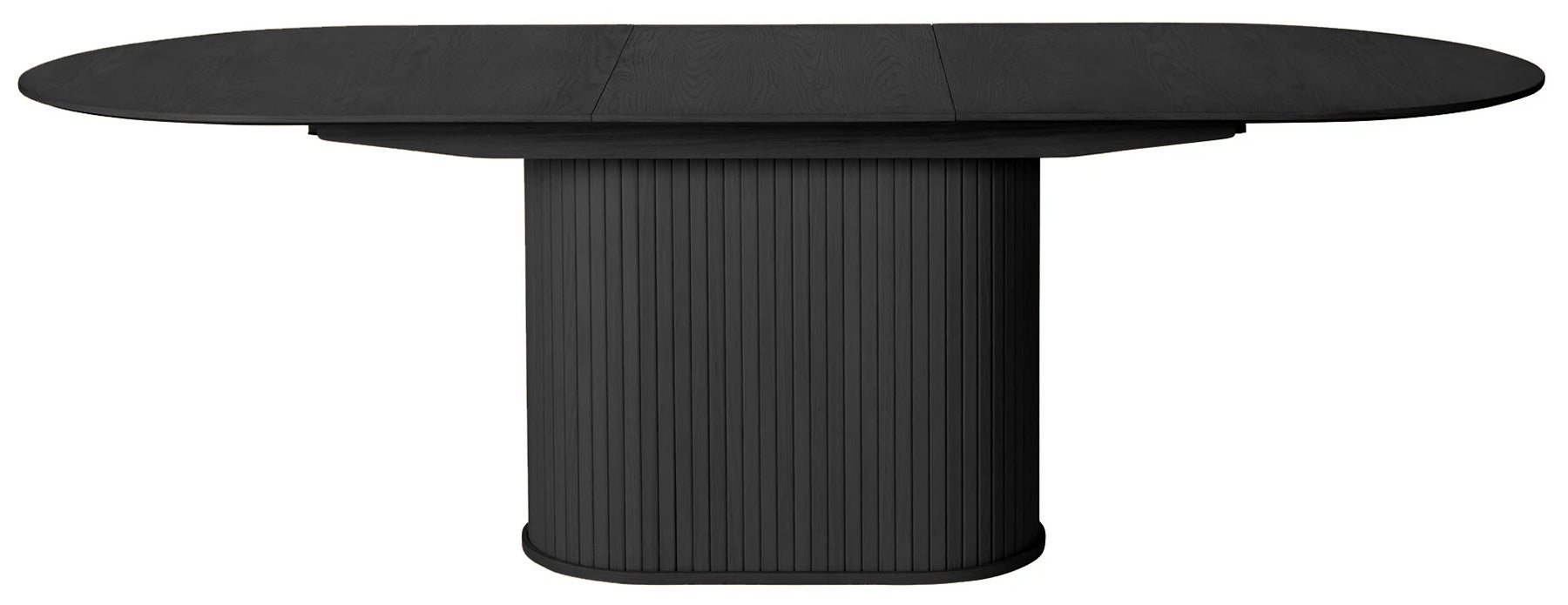 Ausziehbarer Tisch Gativel 180-230x95 cm Lamellen Eiche Schwarz