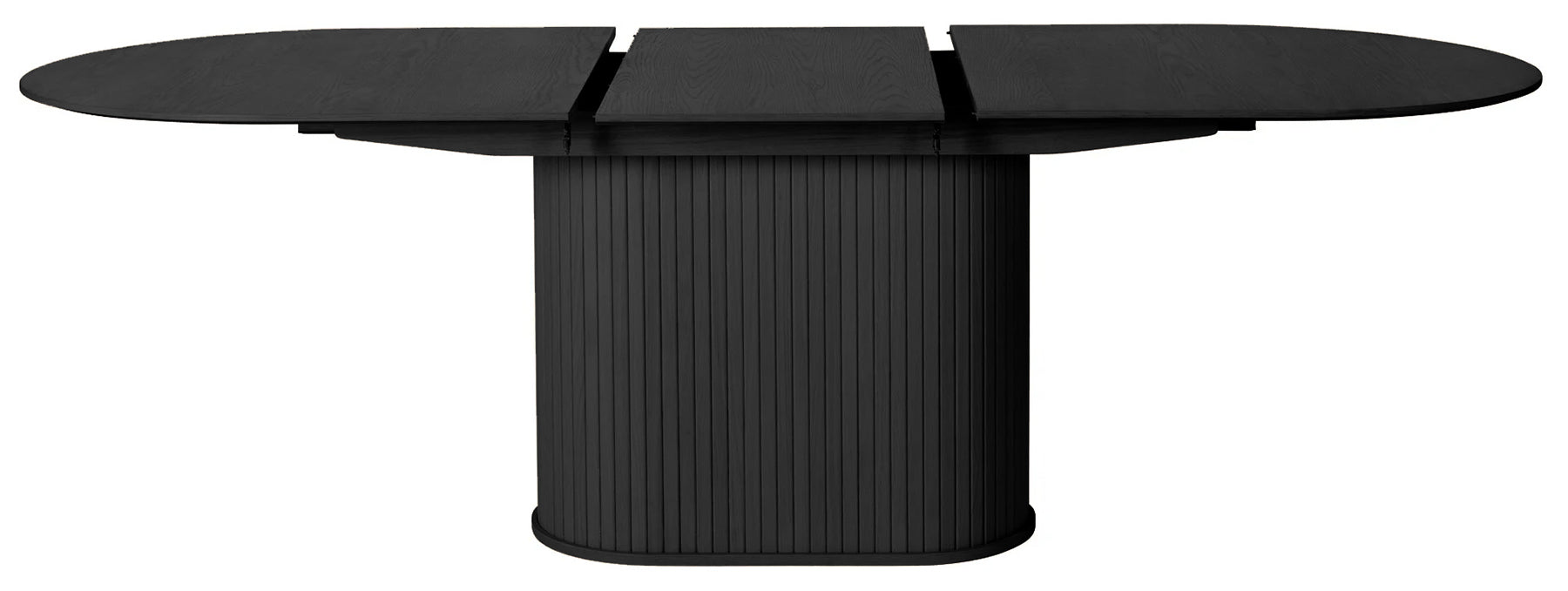 Ausziehbarer Tisch Gativel 180-230x95 cm Lamellen Eiche Schwarz
