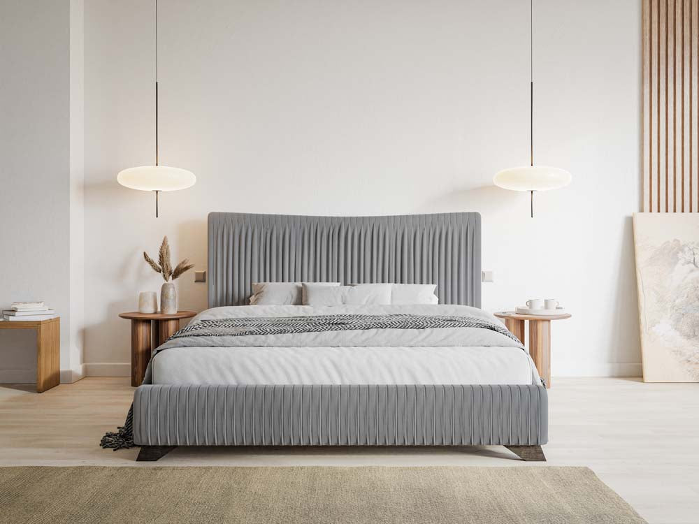 Gepolstertes Bett Bratan 160x200 cm grau