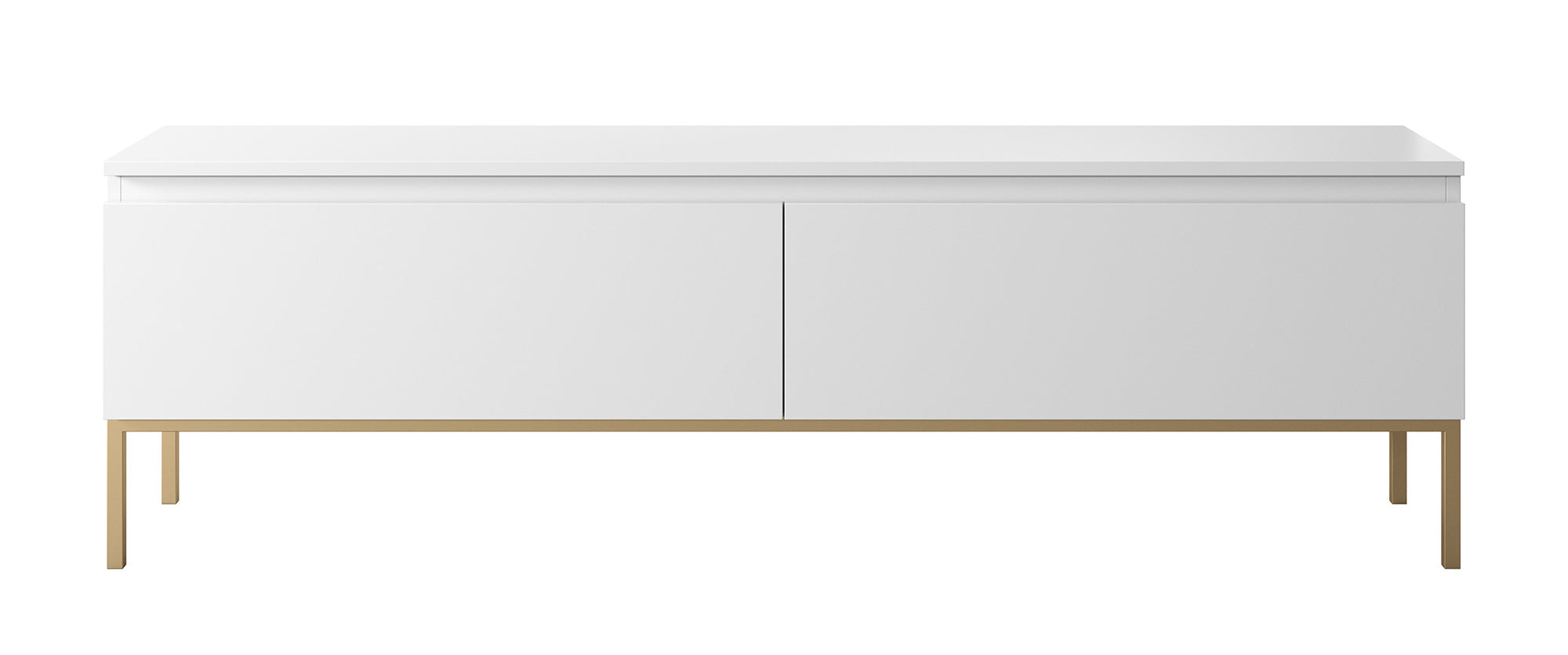 TV-Schrank Bemmi 150 cm weiß mit goldenen Beinen