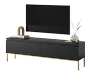TV-Schrank Bemmi 150 cm schwarz mit goldenen Beinen