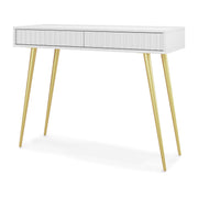 Toilettentisch Bello 104 cm weiß mit goldenen Beinen