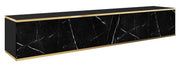 TV-Schrank Mucalma 175 cm schwarzer Marmor mit goldenen Applikationen