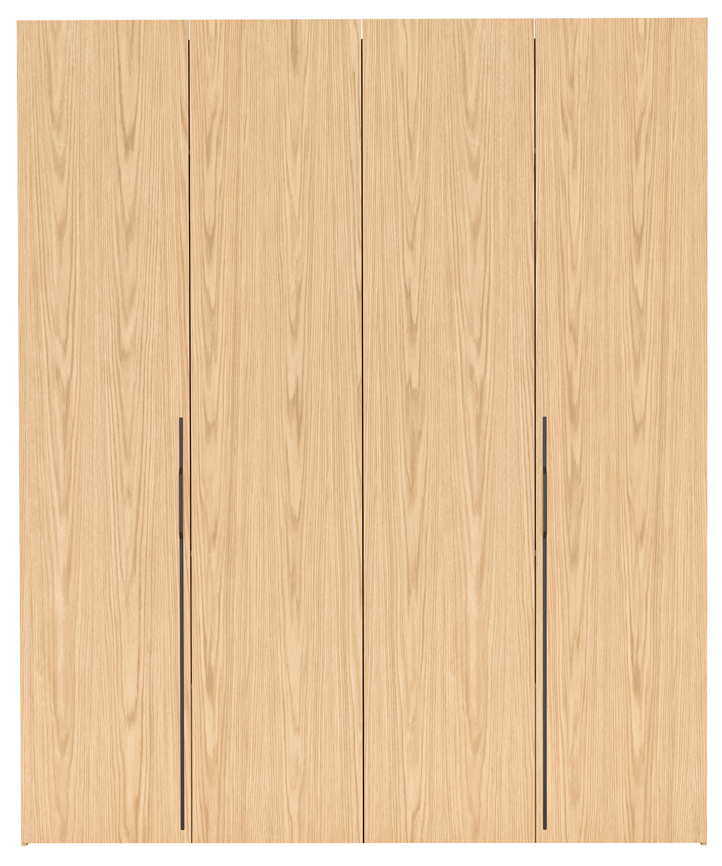Zweiturige Bari-Garderobe mit drei Schubladen, 200 cm, Eiche Bookmatch