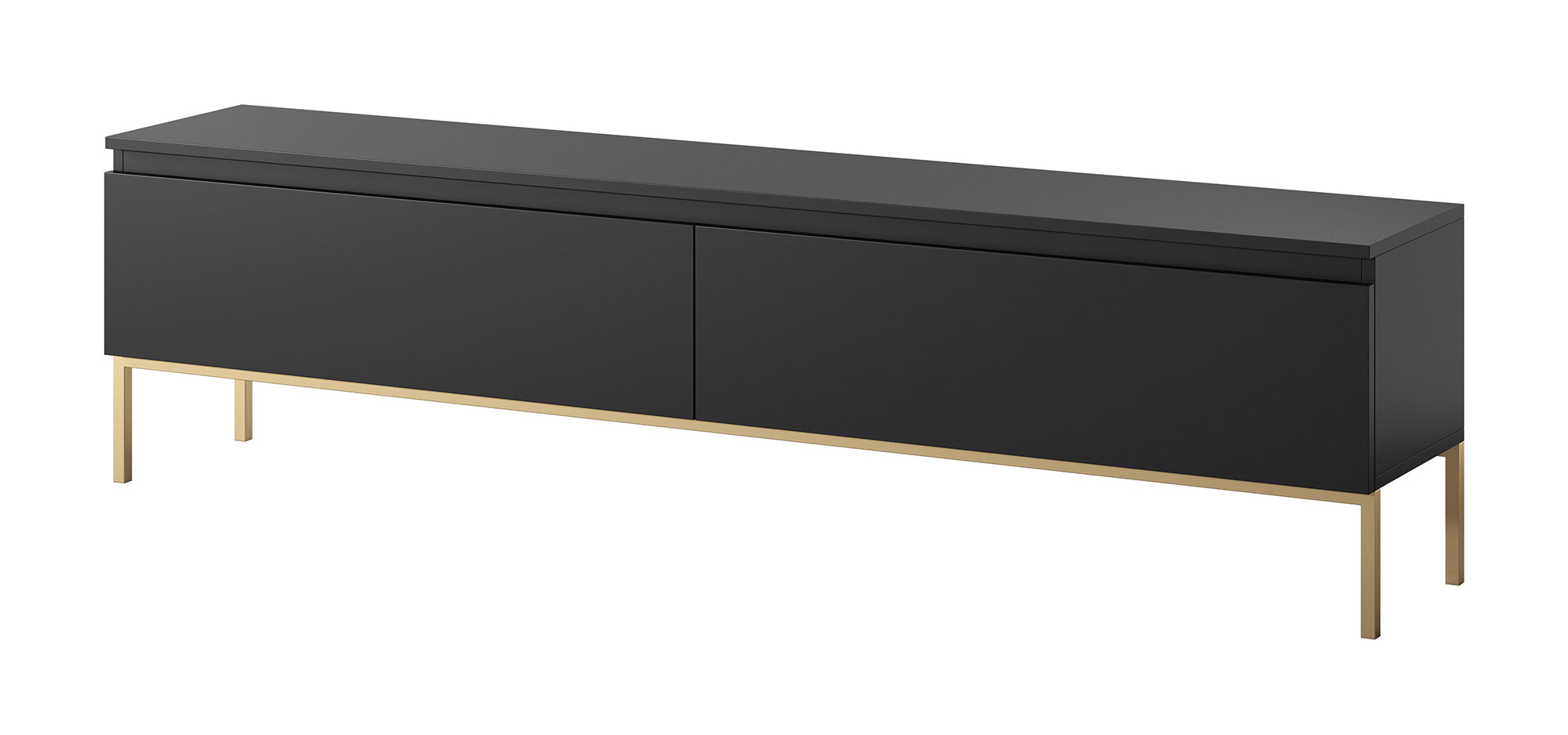 TV-Schrank Bemmi 175 cm schwarz mit goldenen Beinen