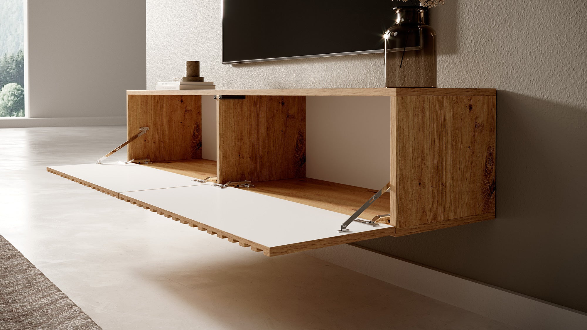 TV-Schrank Telire 138,6 cm Artisan Eiche Lamellen