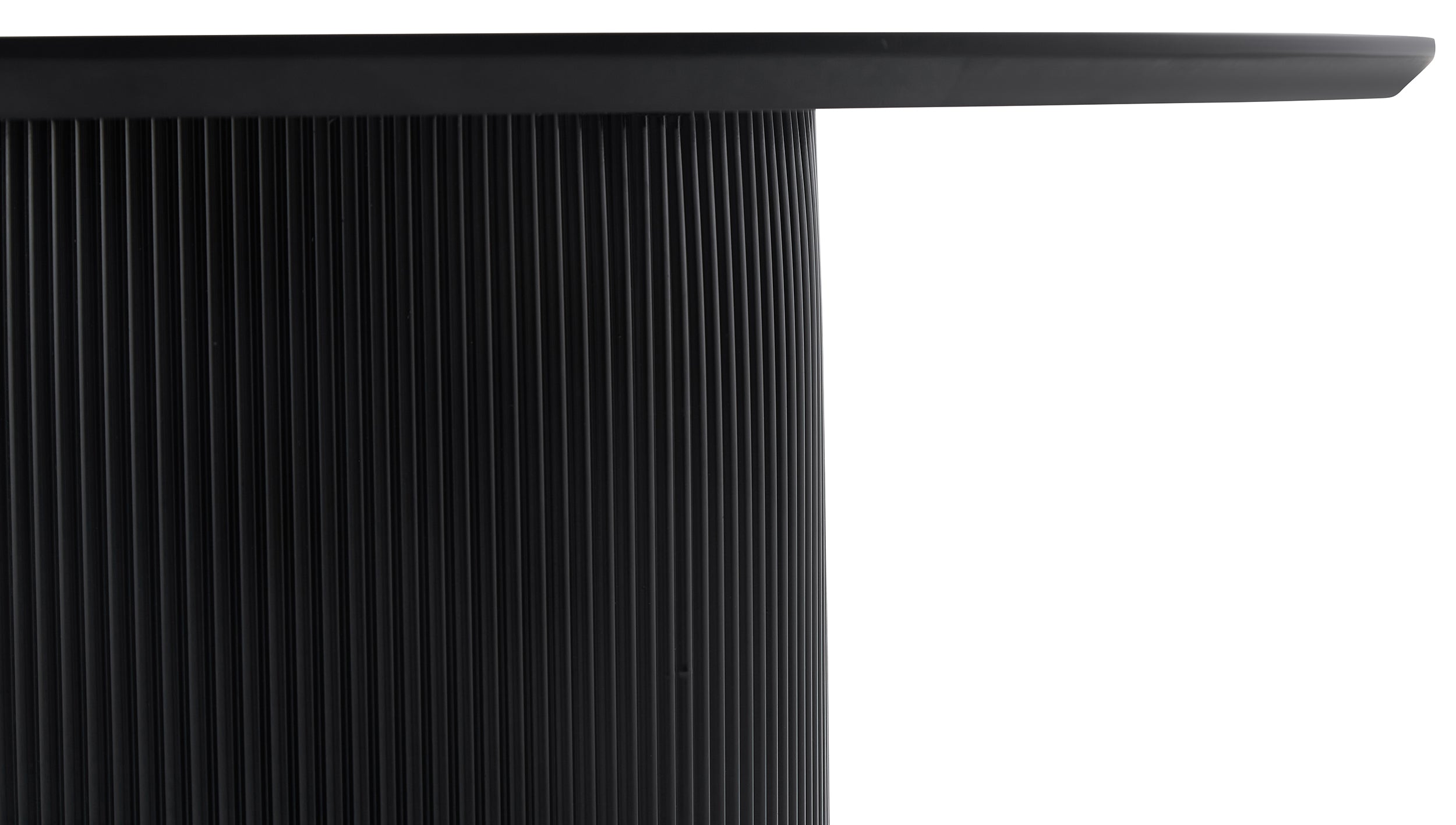 Runder Esstisch Trually 100 cm schwarz mit geriffeltem Metallfuß