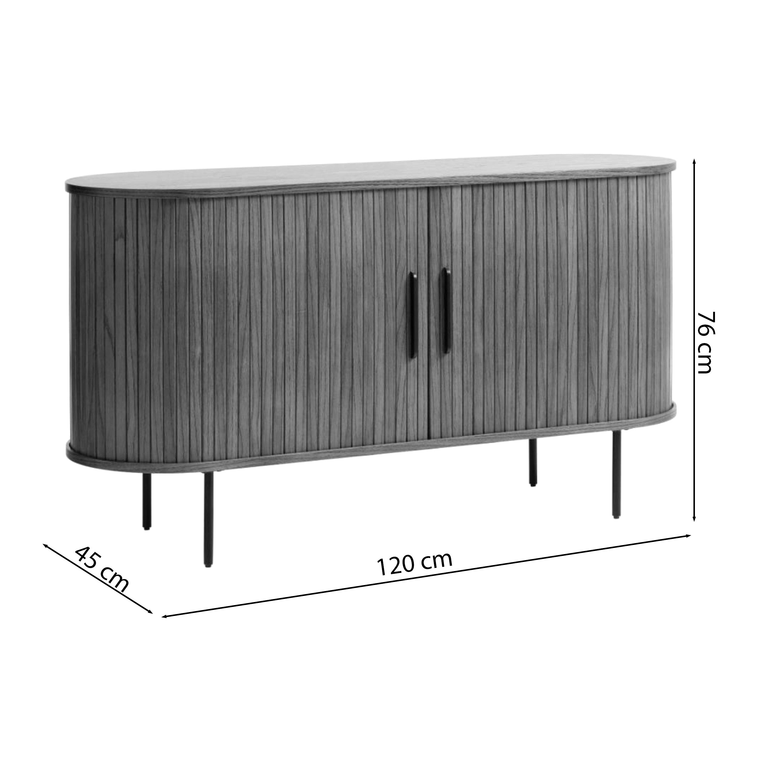 Kommode Gativel 140x76 cm Lamellen gebrannter Eichenholzton