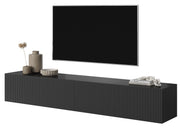 TV-Schrank Veldio mit gefräster Front 175 cm Schwarz, hängend