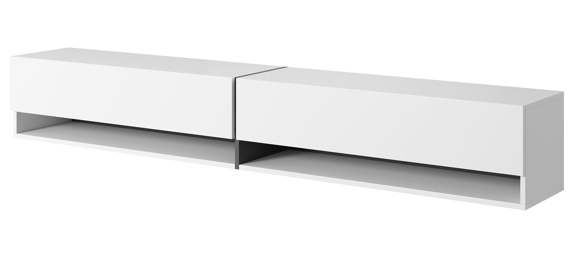 TV-Schrank Mirrgo 200 cm weiß mit grafitfarbenen Einsätzen