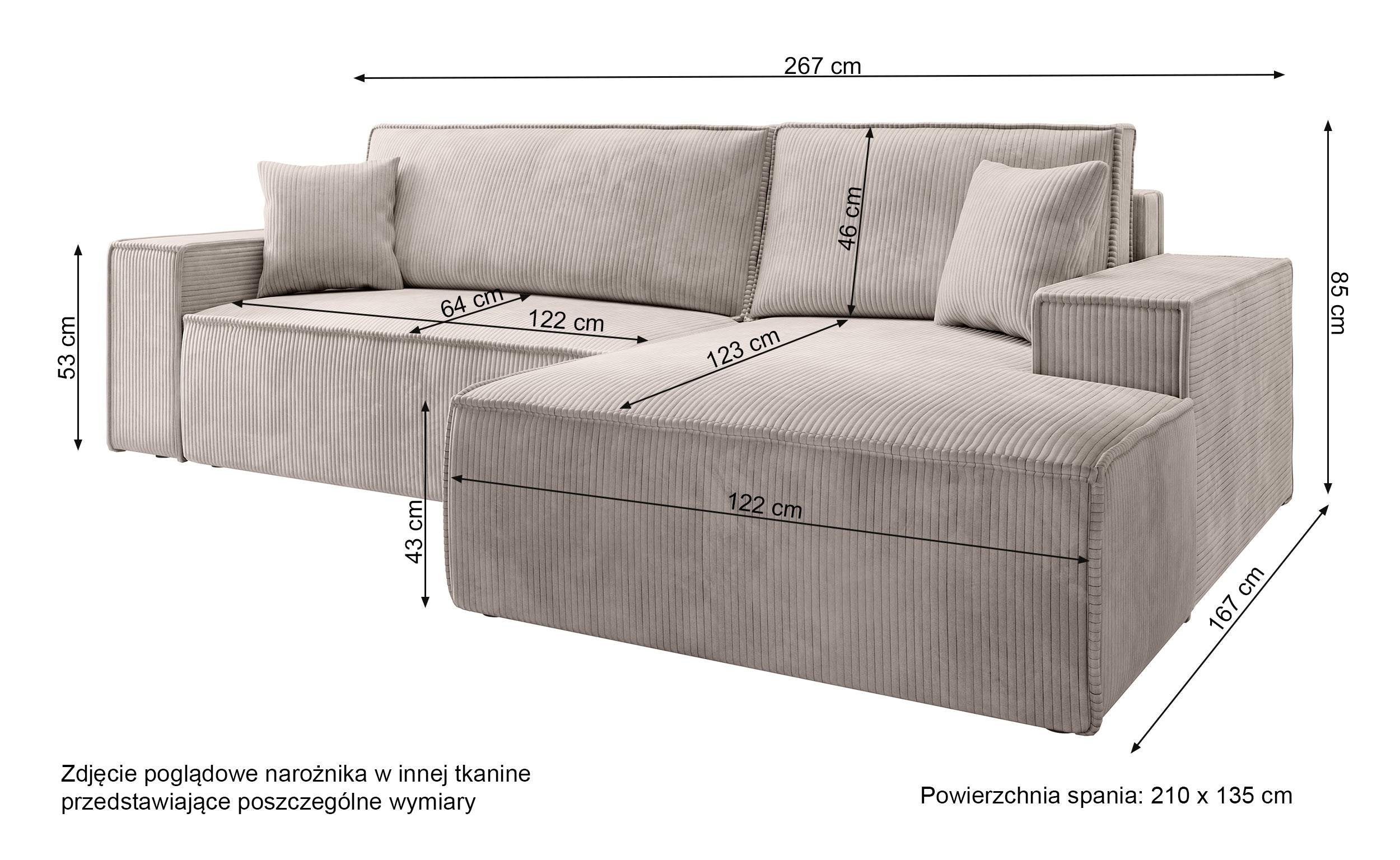 Ecksofa mit Schlaffunktion Farese New, L-förmig, mit Stauraum, senfgelb, Cordstoff, linksseitig