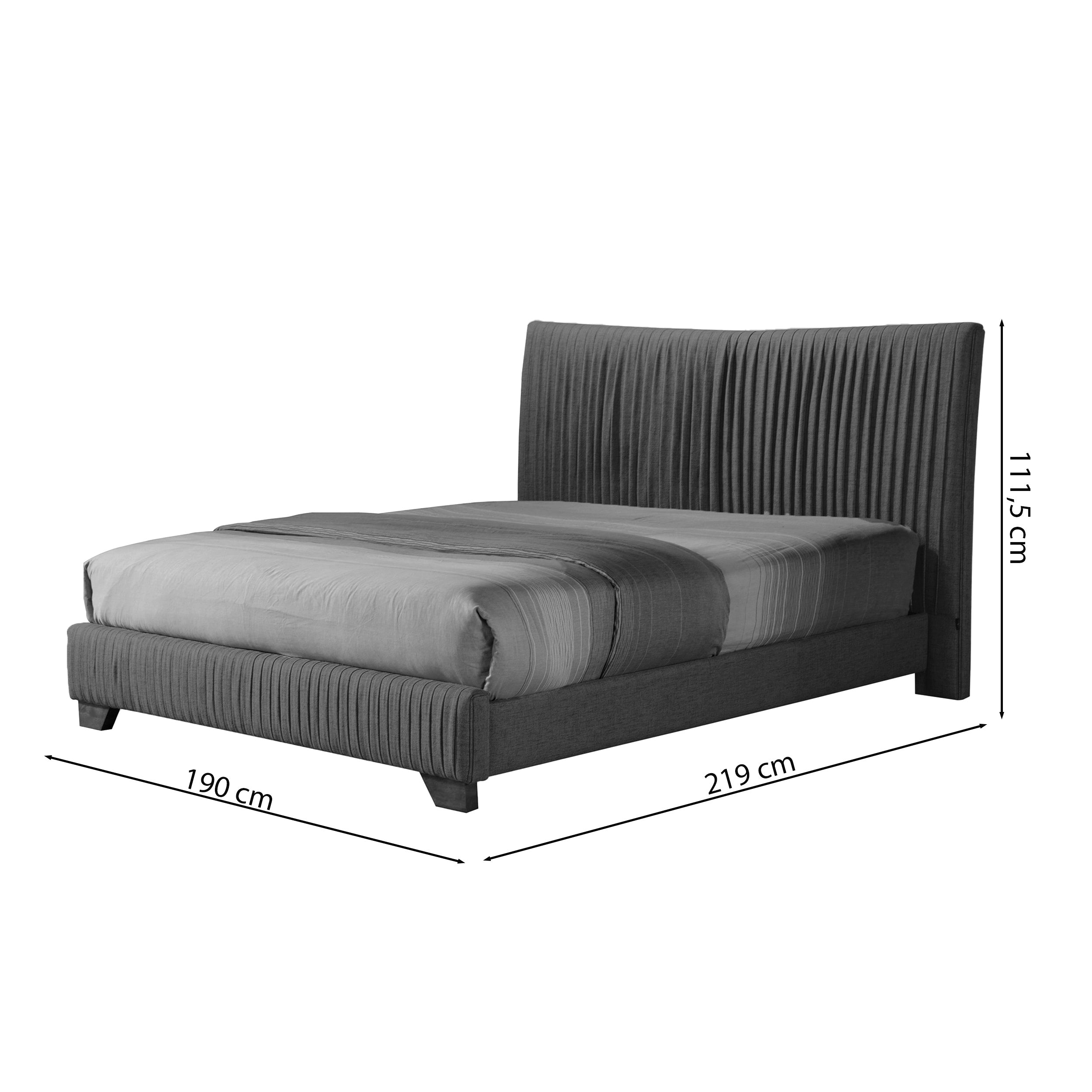 Gepolstertes Bett Bratan 160x200 cm grau