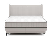 Kontinentalbett 180x200 cm Daliano mit Stauraum, grauer Samt