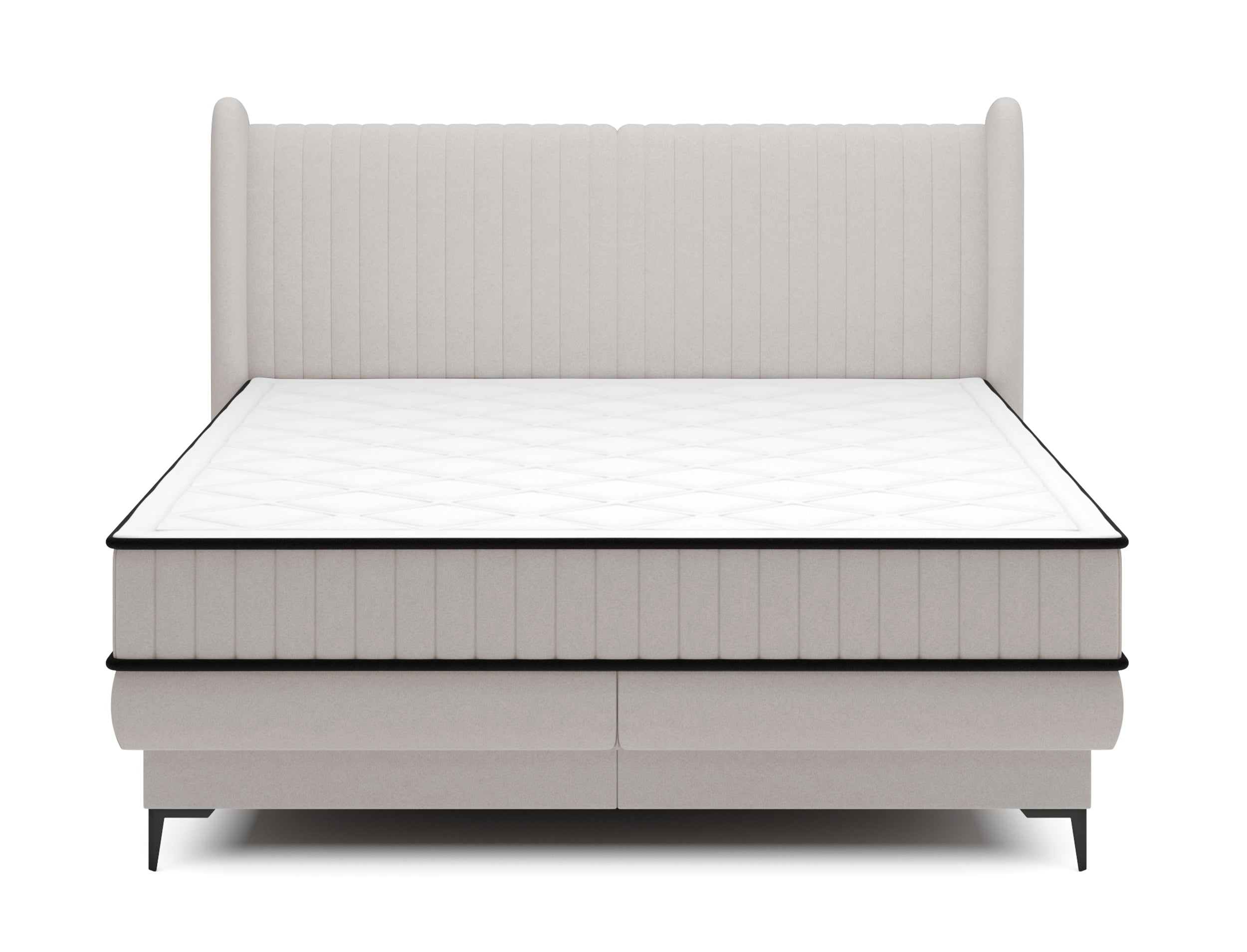 Kontinentalbett 180x200 cm Daliano mit Stauraum, grauer Samt