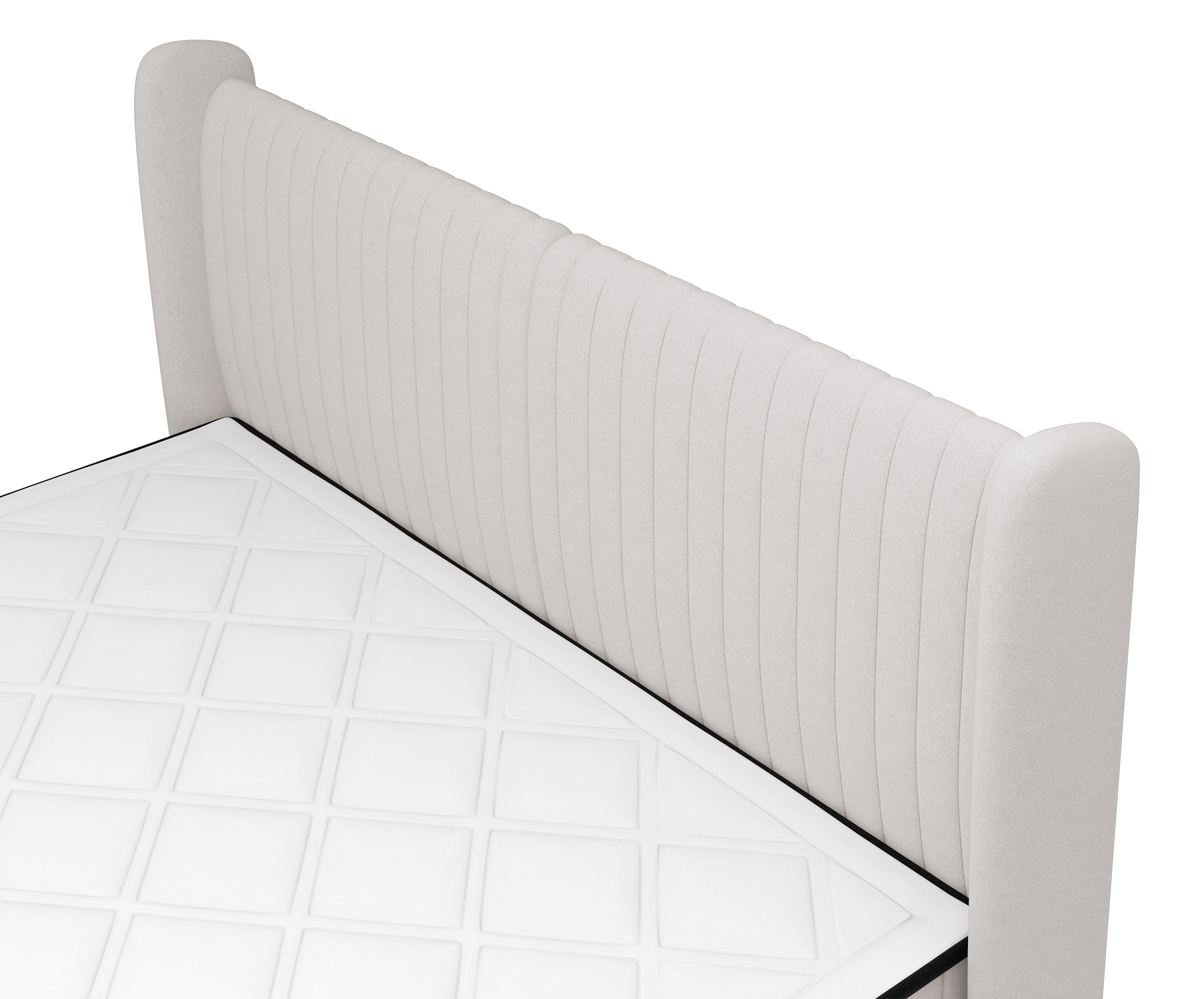 Kontinentalbett 140x200 cm Daliano mit Stauraum, grauer Samt
