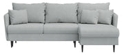 Ecksofa mit Schlaffunktion Volio L-förmig grau Chenille schwarze Beine