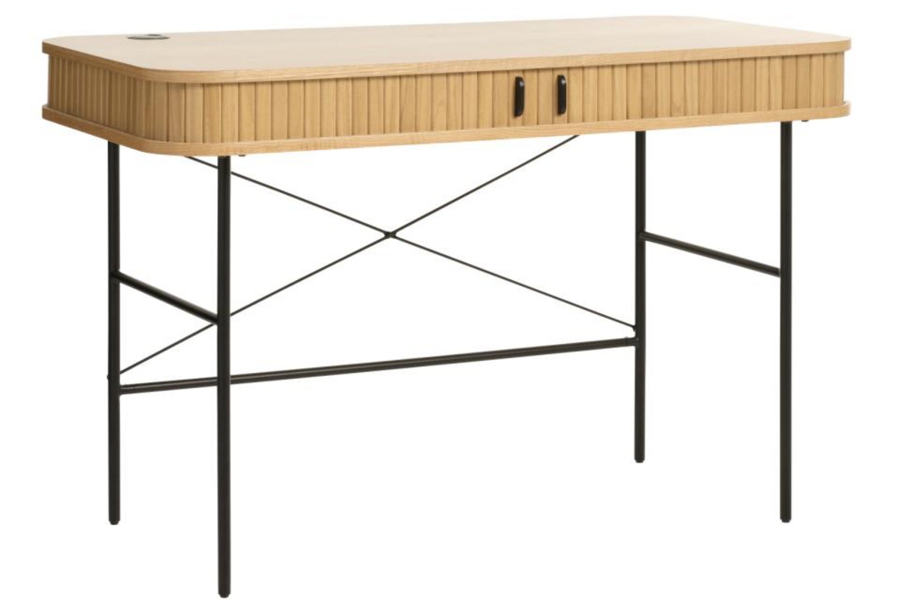 Schreibtisch Gativel 120x60 cm Lamellen Eiche natur