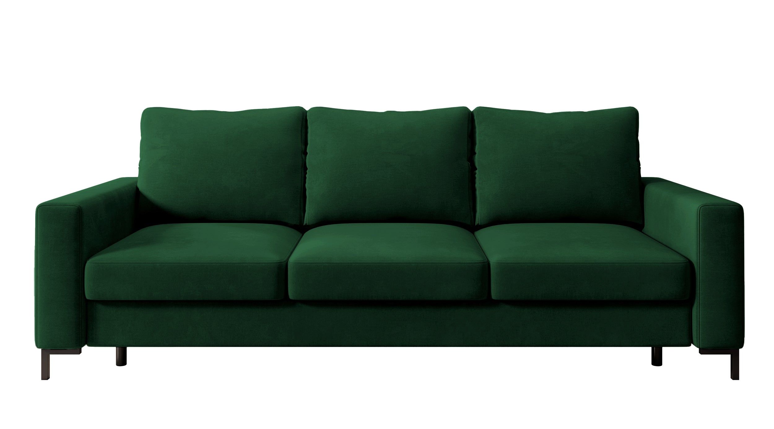 Dreisitziges Schlafsofa Mokpeo mit Stauraum, grün, Samt