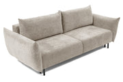 Dreisitziges ausklappbares Sofa Candeiro mit Stauraum, beige Chenille