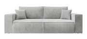 Dreisitziges ausklappbares Sofa Farese mit Stauraum, hellgrauer Cordstoff