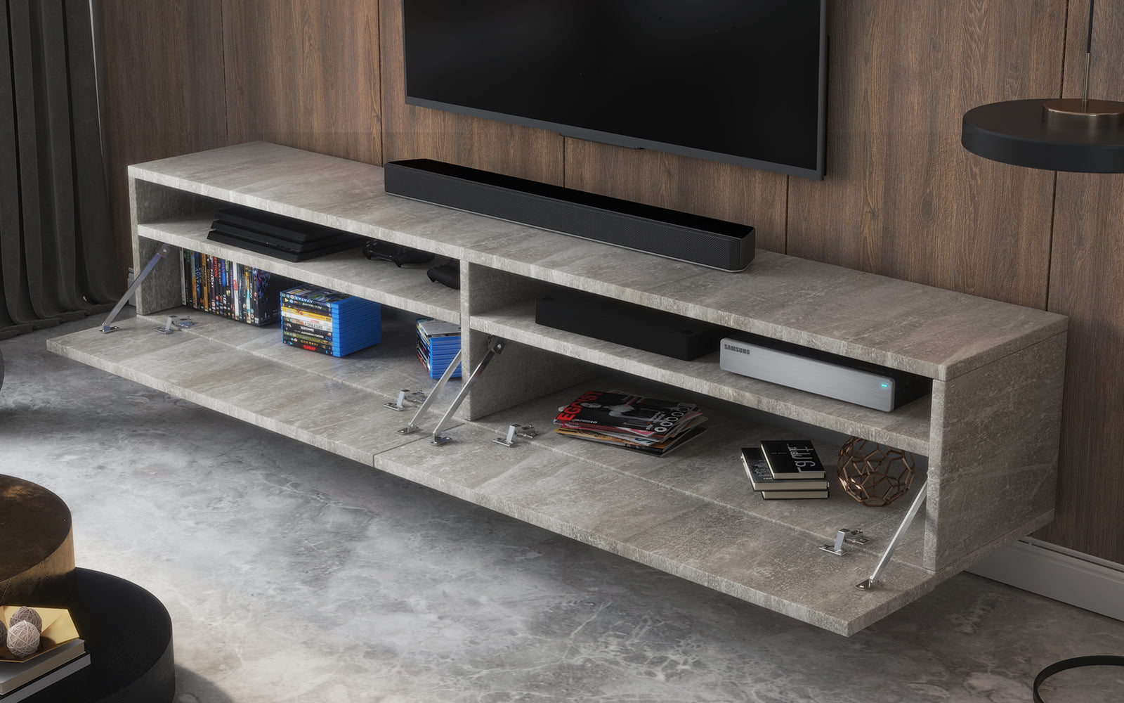 TV-Schrank Rednaw 180 cm Beton