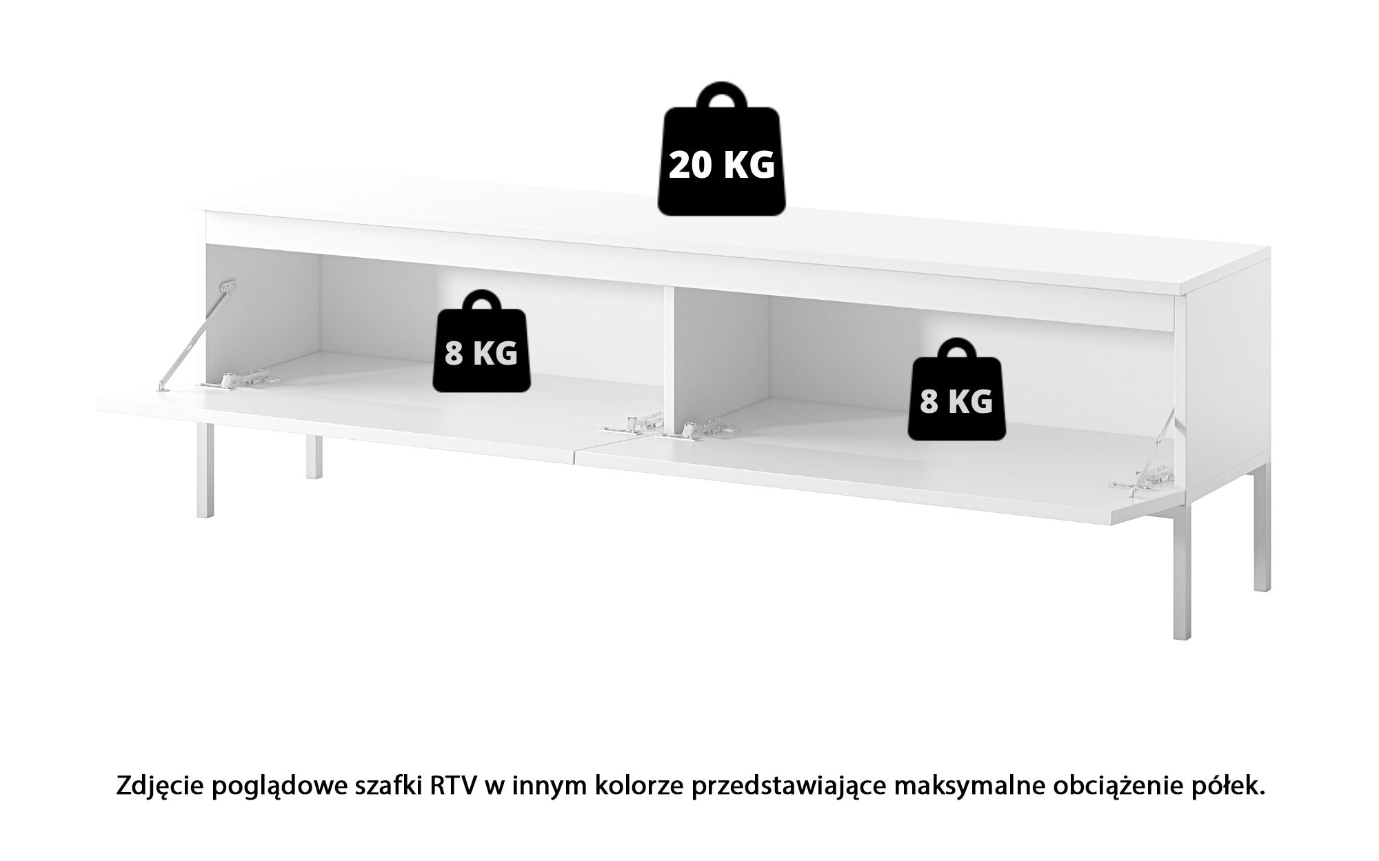 TV-Schrank Bemmi 150 cm schwarz mit goldenen Beinen