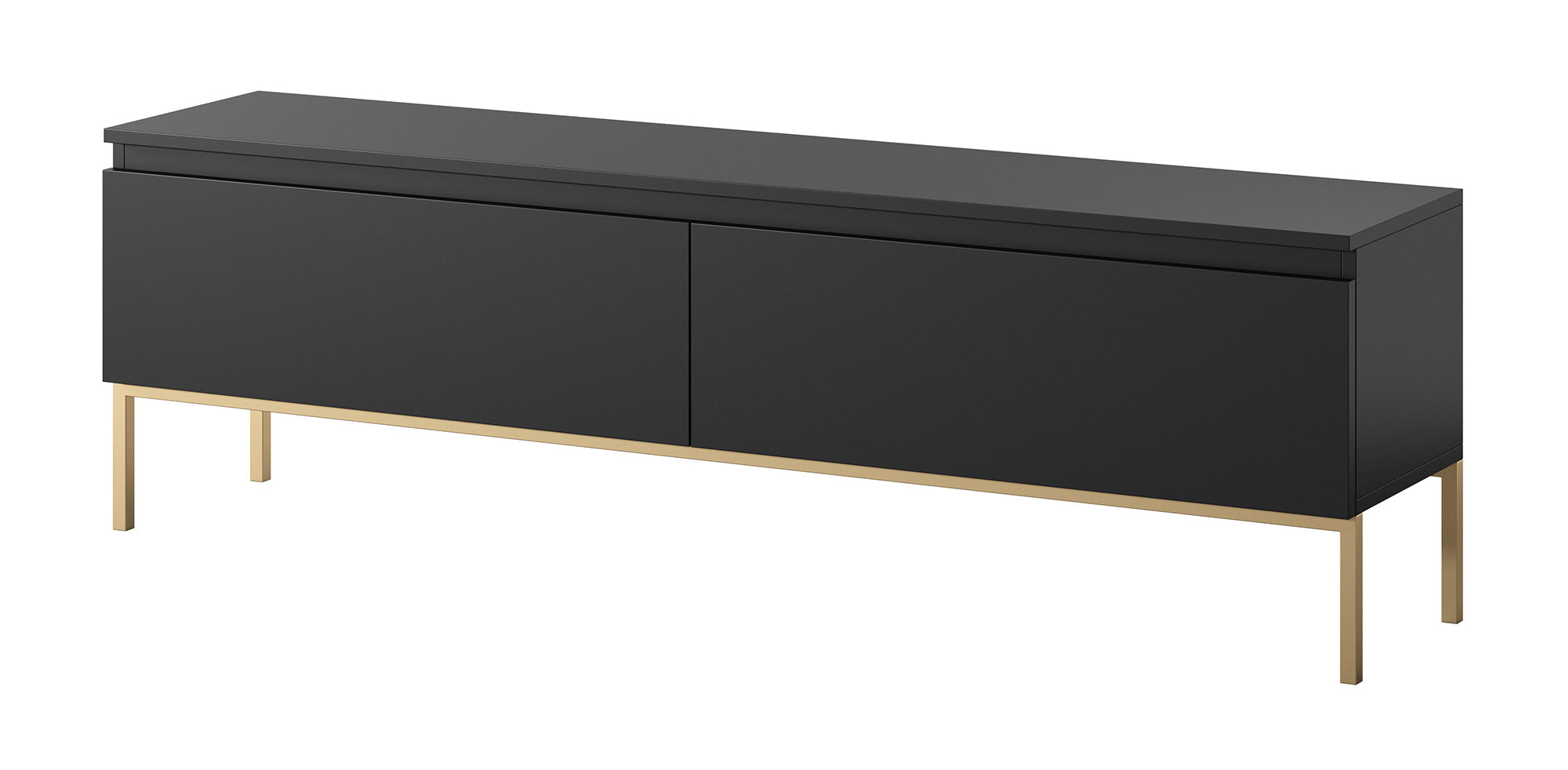 TV-Schrank Bemmi 150 cm schwarz mit goldenen Beinen