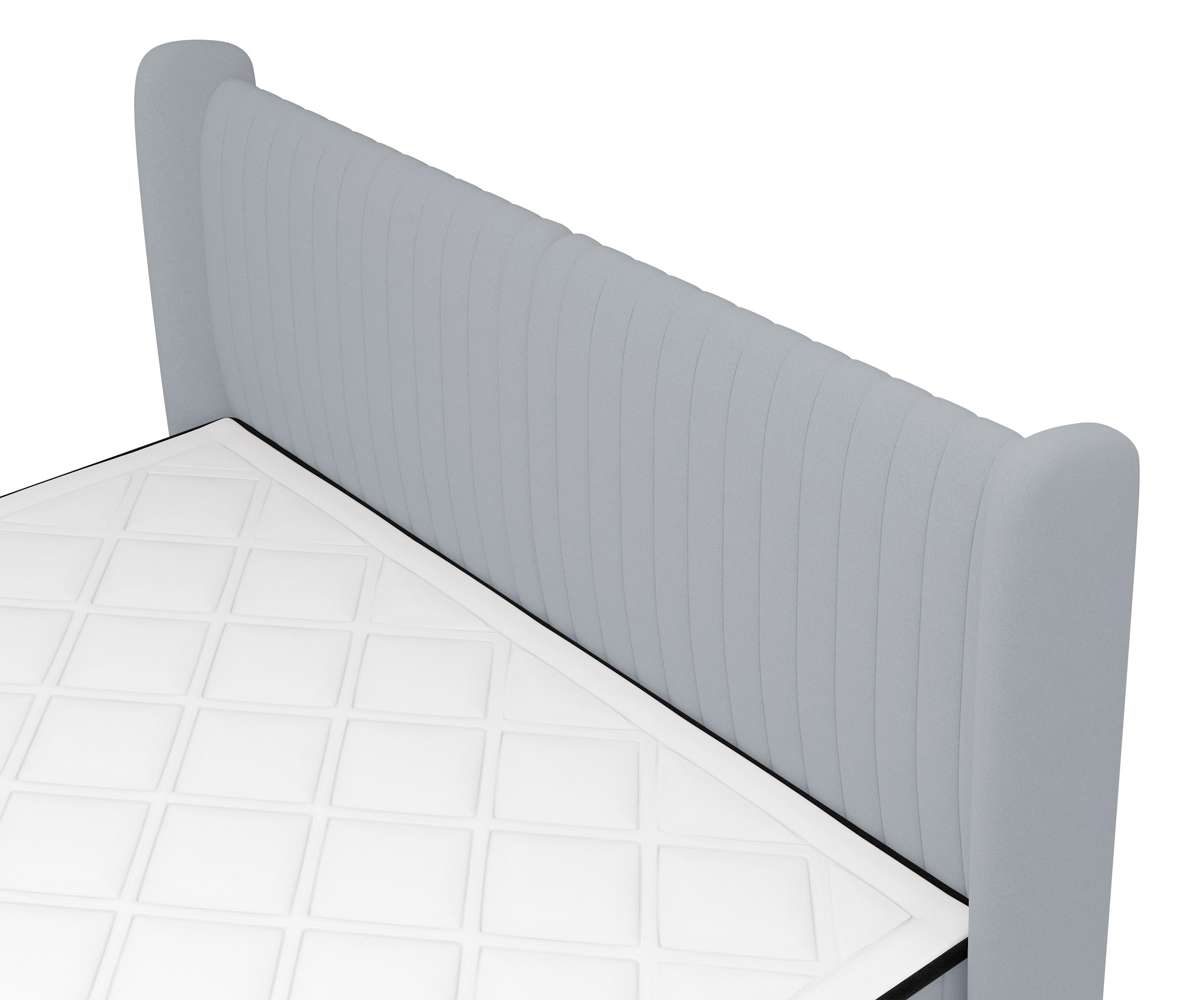 Kontinentales Bett 180x200 cm Daliano mit Stauraum, graphitfarbener Samt