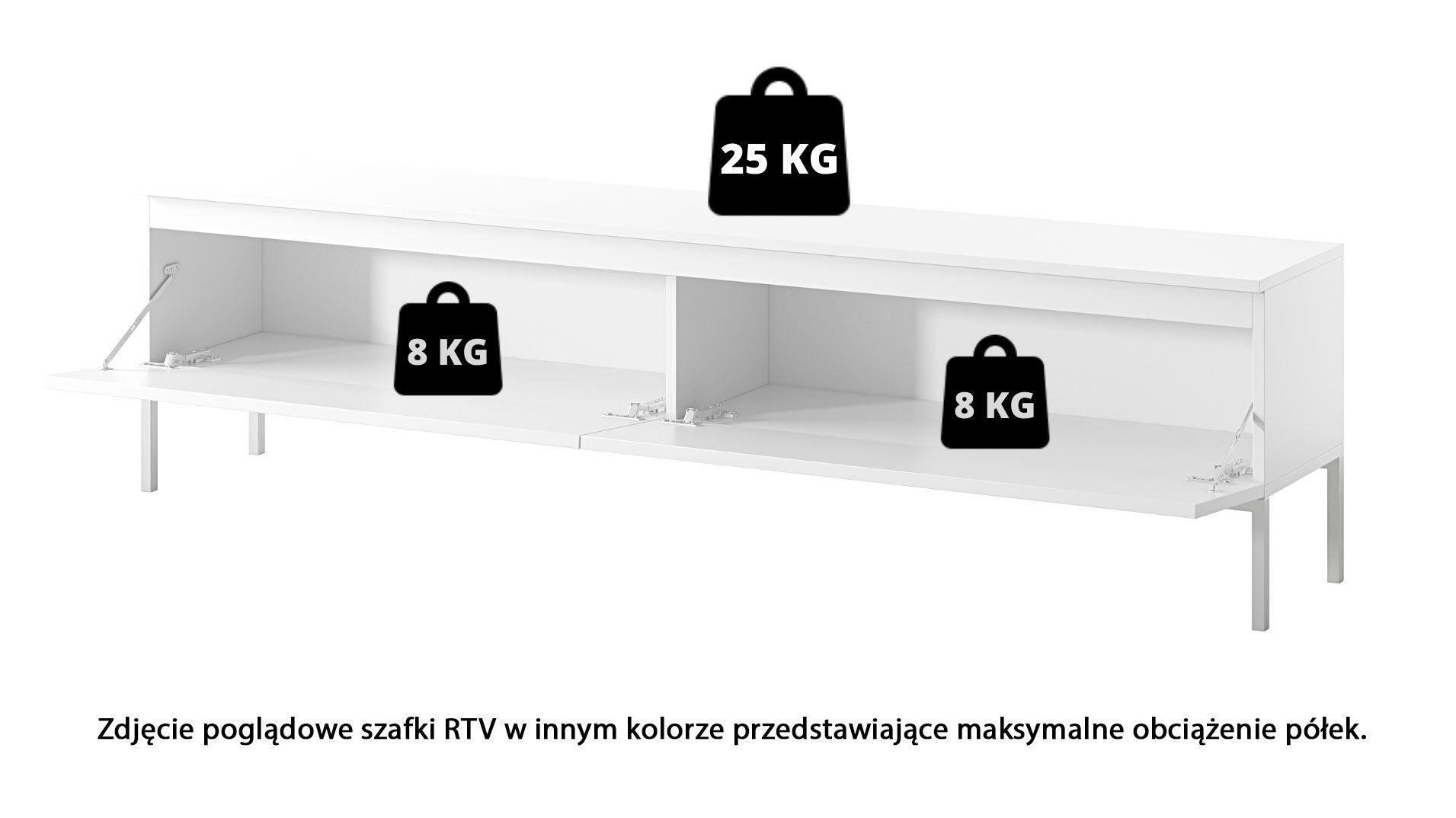 TV-Schrank Bemmi 175 cm schwarz mit goldenen Beinen