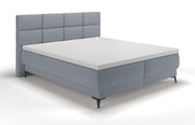 Kontinentales Bett 160x200 cm Rektango mit Stauraum und Topper, grafischer Samt