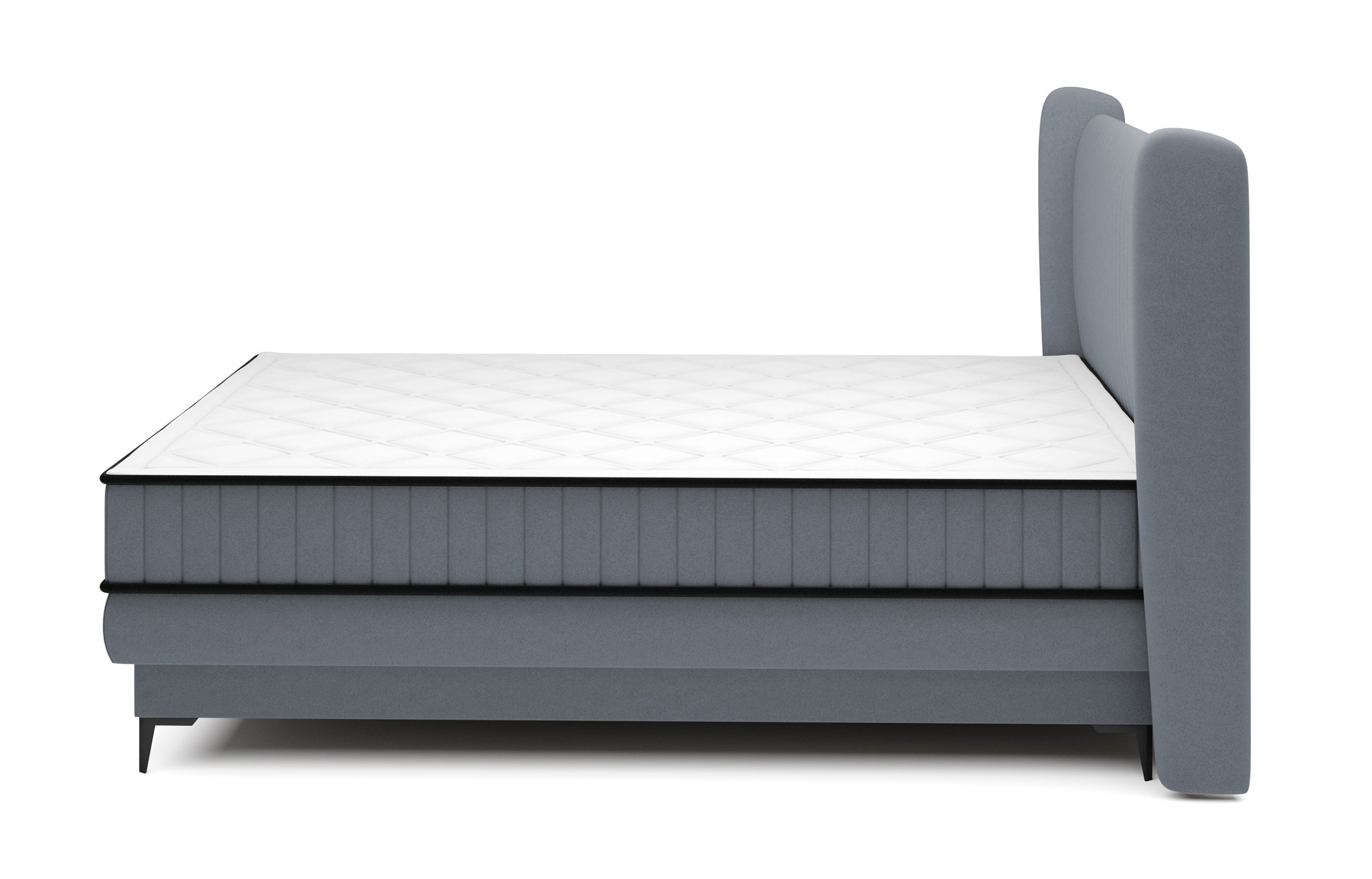 Kontinentales Bett 140x200 cm Daliano mit Stauraum, grafischer Samt