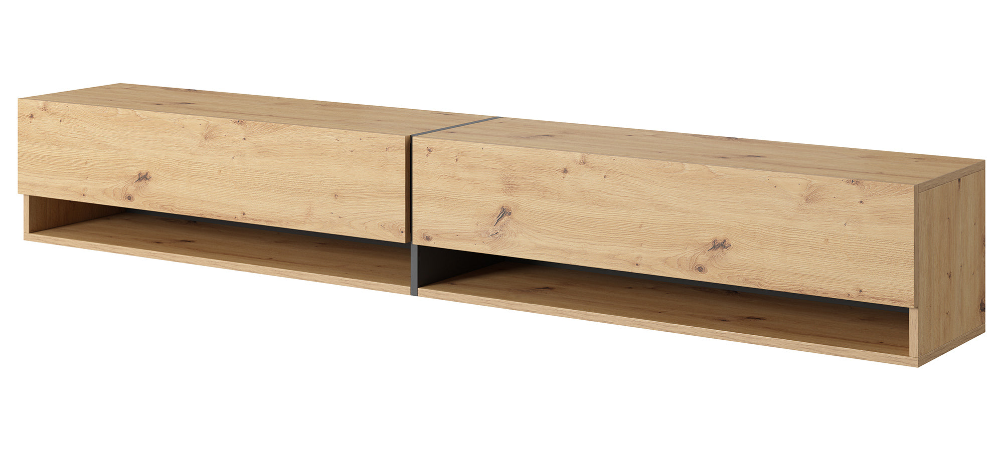 TV-Schrank Mirrgo 200 cm Artisan Eiche mit grafitfarbenen Einsätzen