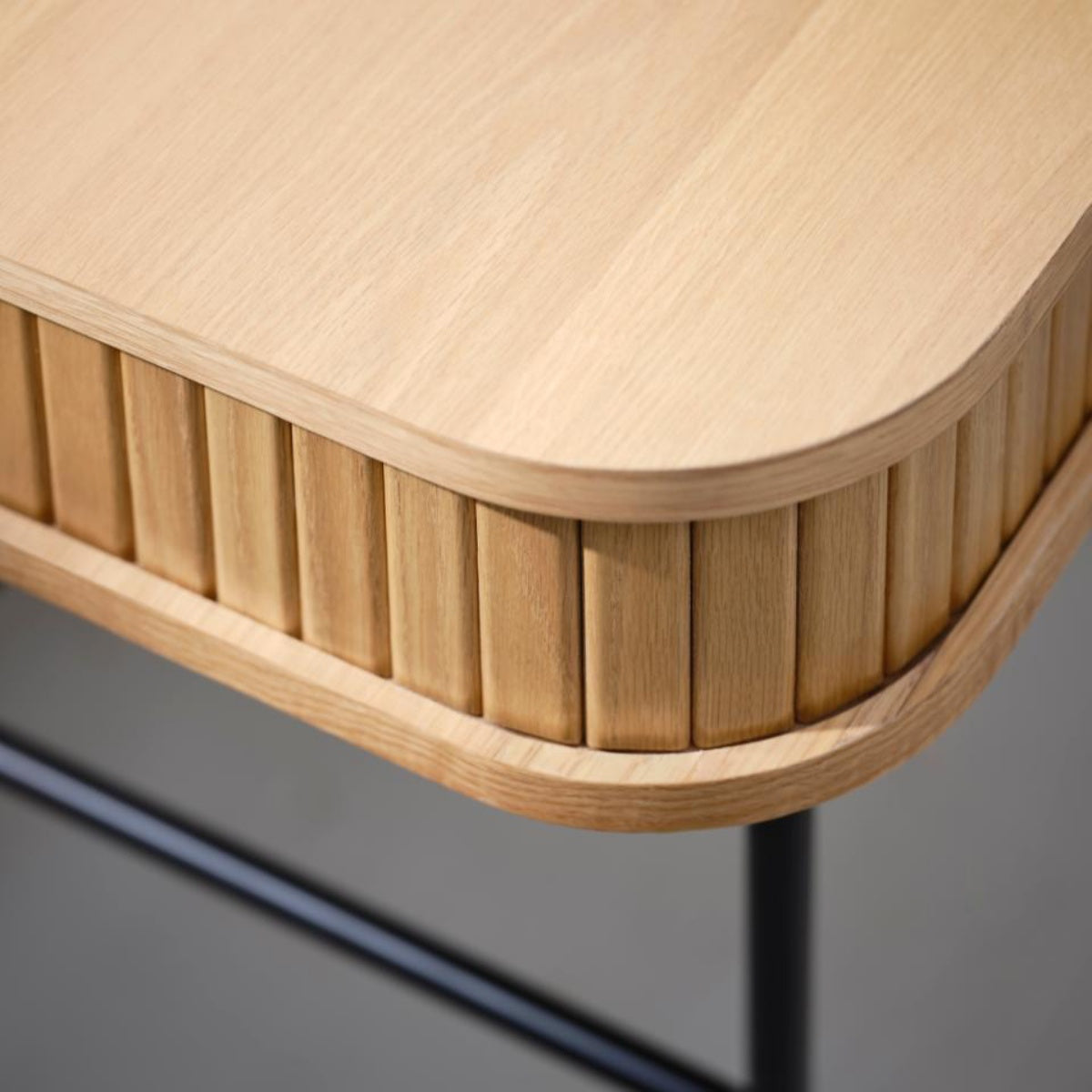 Schreibtisch Gativel 120x60 cm Lamellen Eiche natur