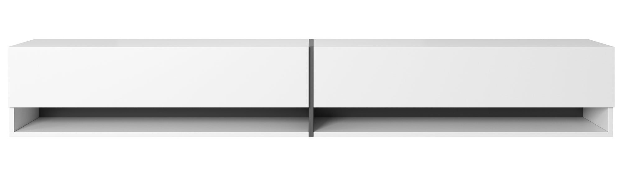 TV-Schrank Mirrgo 200 cm weiß mit grafitfarbenen Einsätzen