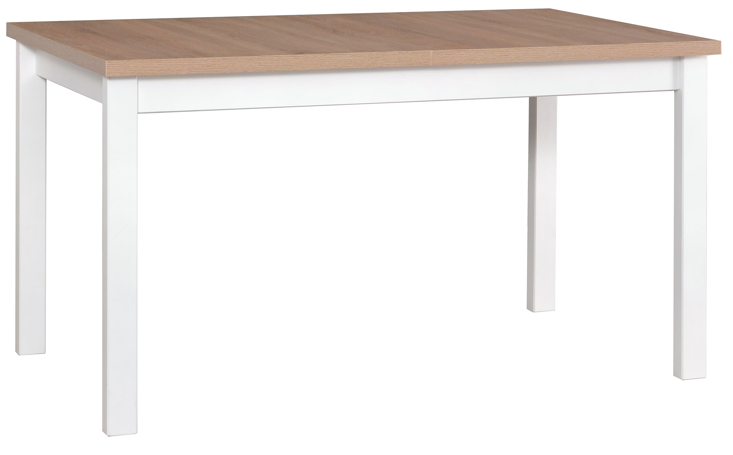 Ausziehbarer Esstisch aus Holz Moized 140-180x80 cm Weiß/Eiche Grandson