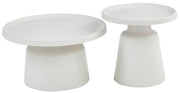 Brin Couchtisch-Set rund 70 und 50 cm cremefarben