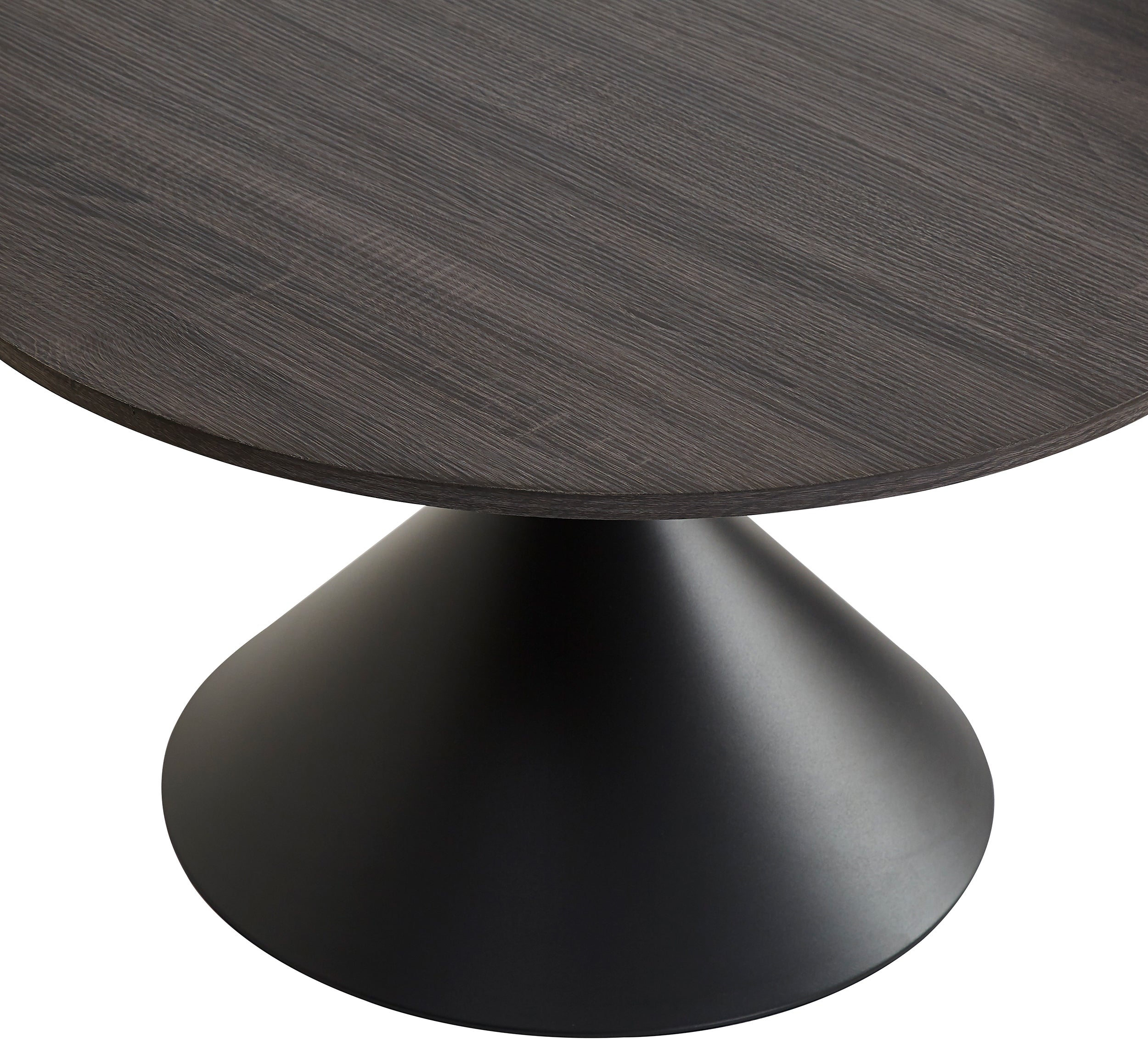Adrize runde Kaffeetisch-Sets 50 und 70 cm, schwarzes Furnier mit Metallgestell