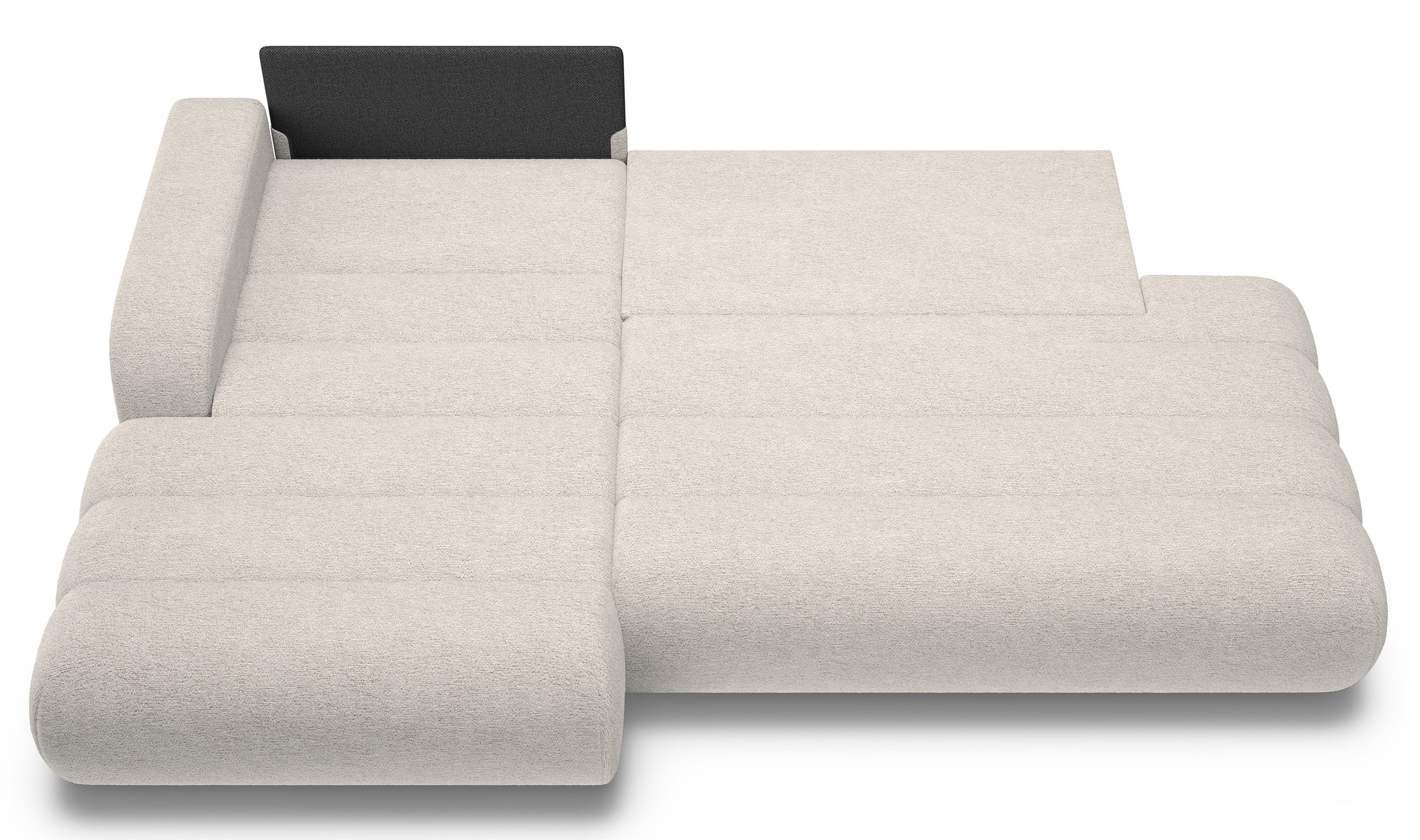 Ecksofa mit Schlaffunktion Arione, L-förmig, linksseitig, mit Stauraum, hellbeige Chenille