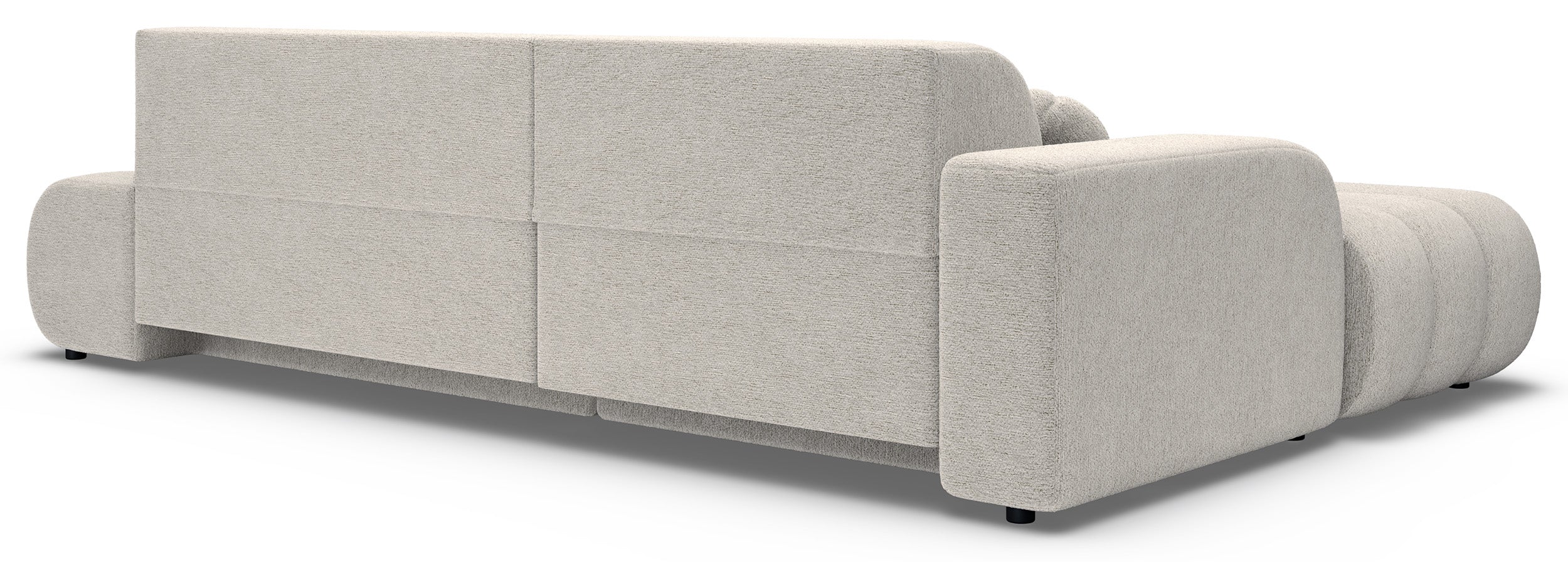 Ecksofa mit Schlaffunktion Arione, L-förmig, linksseitig, mit Stauraum, hellbeige Chenille