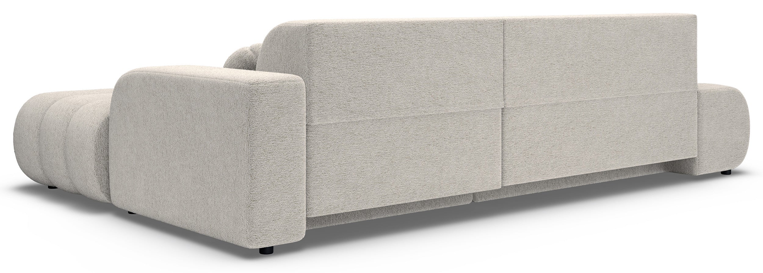 Ecksofa mit Schlaffunktion Arione, L-förmig, rechtsseitig, mit Stauraum, hellbeige Chenille