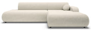 Ecksofa mit Schlaffunktion Arione, L-förmig, rechtsseitig, mit Stauraum, kremfarbener Chenille-Bezug