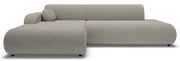 Ecksofa mit Schlaffunktion Arione, L-förmig, linksseitig, mit Stauraum, grau-beiger Chenille-Stoff