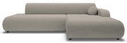 Ecksofa mit Schlaffunktion Arione, L-förmig, rechtsseitig, mit Stauraum, grau-beiger Chenille-Stoff