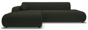 Ecksofa mit Schlaffunktion Arione, L-förmig, linksseitig, mit Stauraum, grüner Chenille-Bezug