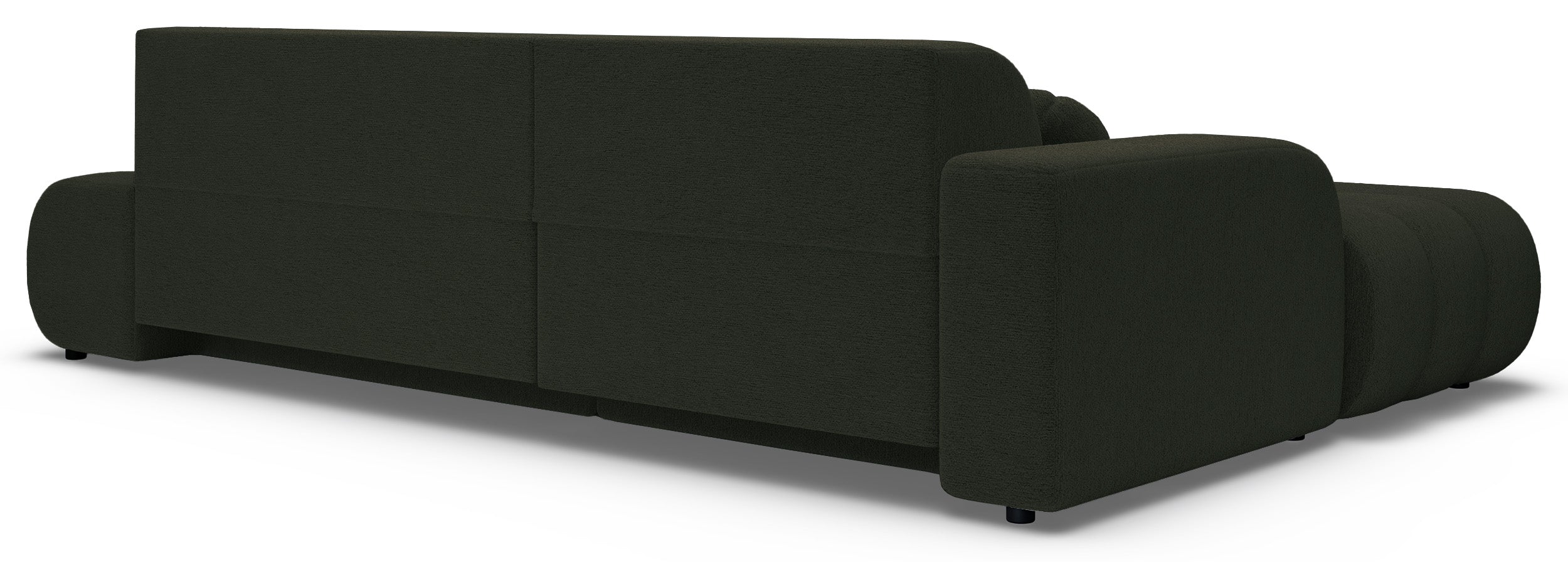 Ecksofa mit Schlaffunktion Arione, L-förmig, linksseitig, mit Stauraum, grüner Chenille-Bezug